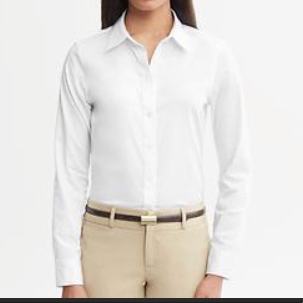 Banana republic fitted no iron white shirt